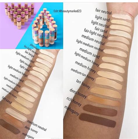 tarte shape tape color chart.